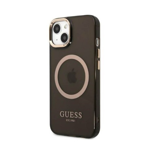 Guess Gold Outline Translucent MagSafe - Etui iPhone 13 (czarny) Guess Gold Outline Translucent MagSafe - Etui iPhone 13 (czarny)