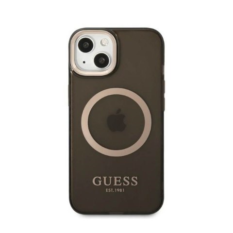 Guess Gold Outline Translucent MagSafe - Etui iPhone 13 (czarny) Guess Gold Outline Translucent MagSafe - Etui iPhone 13 (czarny)