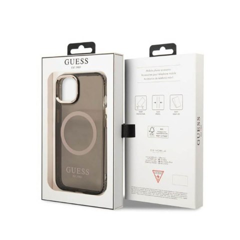 Guess Gold Outline Translucent MagSafe - Etui iPhone 13 (czarny) Guess Gold Outline Translucent MagSafe - Etui iPhone 13 (czarny)