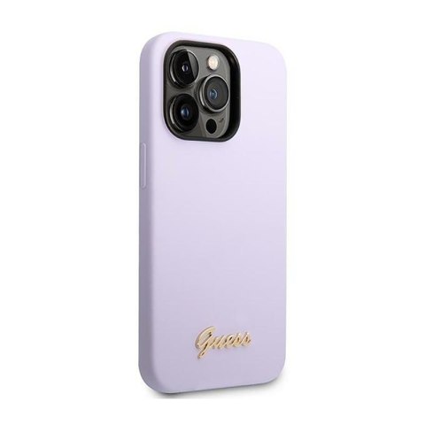 Guess Silicone Vintage - Etui iPhone 14 Pro (fioletowy) Guess Silicone Vintage - Etui iPhone 14 Pro (fioletowy)
