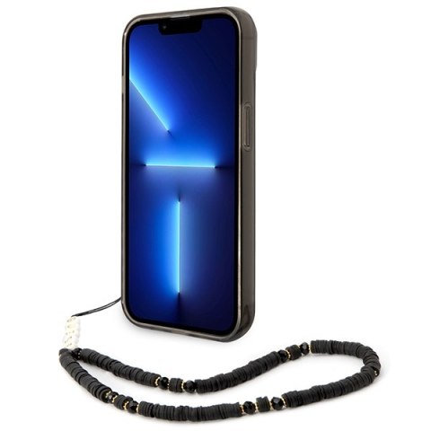 Guess Translucent Pearl Strap - Etui iPhone 14 Plus (czarny) Guess Translucent Pearl Strap - Etui iPhone 14 Plus (czarny)