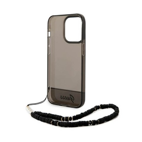 Guess Translucent Pearl Strap - Etui iPhone 14 Pro Max (czarny) Guess Translucent Pearl Strap - Etui iPhone 14 Pro Max (czarny)