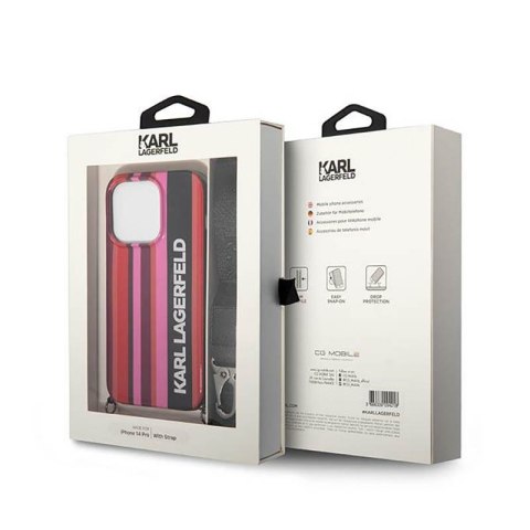 Karl Lagerfeld Color Stripes Strap - Etui iPhone 14 Pro Max (różowy) Karl Lagerfeld Color Stripes Strap - Etui iPhone 14 Pro Max (różowy)