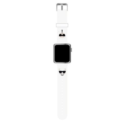 Karl Lagerfeld Silicone Karl & Choupette Heads - Pasek do Apple Watch 42/44/45/49 mm (biały) Karl Lagerfeld Silicone Karl & Choupette Heads - Pasek do Apple Watch 42/44/45/49 mm (biały)