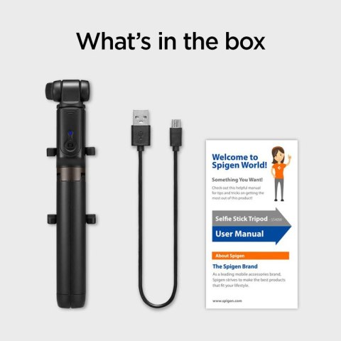 Spigen S540W - Statyw na smartfon / uchwyt selfie stick (Czarny) Spigen S540W - Statyw na smartfon / uchwyt selfie stick (Czarny)