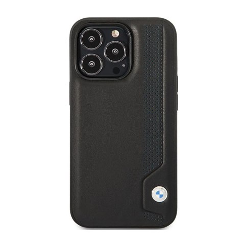 BMW Leather Blue Dots - Etui iPhone 14 Pro (czarny) BMW Leather Blue Dots - Etui iPhone 14 Pro (czarny)