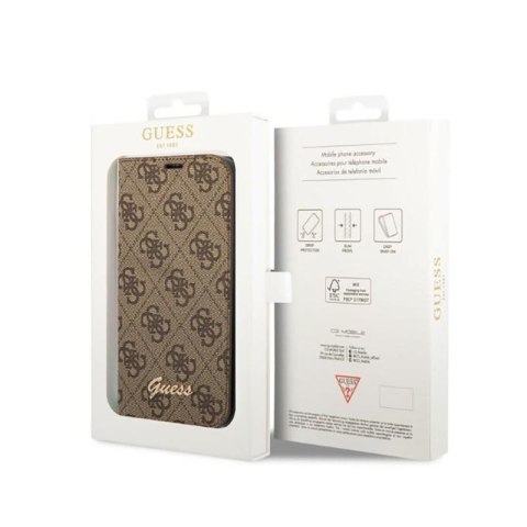 Guess 4G Metal Camera Outline Booktype Case - Etui iPhone 14 Pro Max (brązowy) Guess 4G Metal Camera Outline Booktype Case - Etui iPhone 14 Pro Max (brązowy)