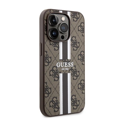 Guess 4G Printed Stripes MagSafe - Etui iPhone 14 Pro (Brązowy) Guess 4G Printed Stripes MagSafe - Etui iPhone 14 Pro (Brązowy)