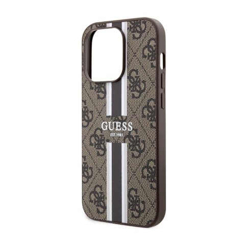 Guess 4G Printed Stripes MagSafe - Etui iPhone 14 Pro (Brązowy) Guess 4G Printed Stripes MagSafe - Etui iPhone 14 Pro (Brązowy)
