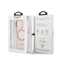 Guess Gold Outline Translucent MagSafe - Etui iPhone 13 Pro Max (różowy)