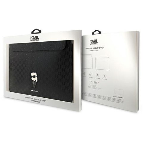 Karl Lagerfeld NFT Saffiano Monogram Ikonik Karl Sleeve - Etui na notebook 14" (Czarny) Karl Lagerfeld NFT Saffiano Monogram Ikonik Karl Sleeve - Etui na notebook 14" (Czarny)