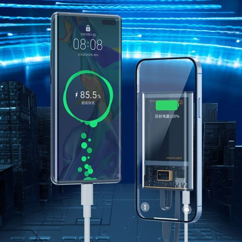 WEKOME WP-325 Vanguard Series - Power bank 20000 mAh Super Charging z wbudowanym kablem USB-C & Lightning PD 20W + QC 22.5W (Cza WEKOME WP-325 Vanguard Series - Power bank 20000 mAh Super Charging z wbudowanym kablem USB-C & Lightning PD 20W + QC 22.5W (Cza