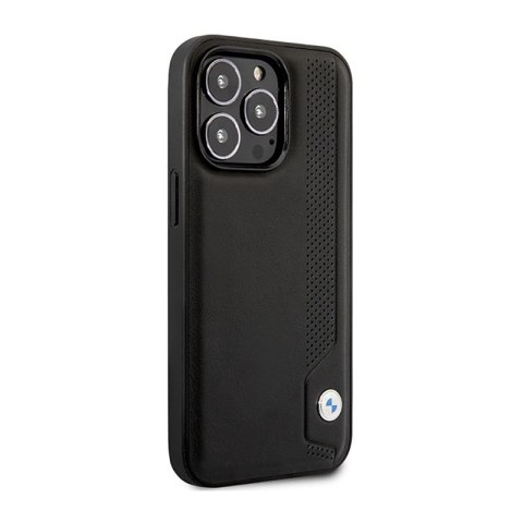 BMW Leather Blue Dots - Etui iPhone 14 Pro Max (czarny) BMW Leather Blue Dots - Etui iPhone 14 Pro Max (czarny)