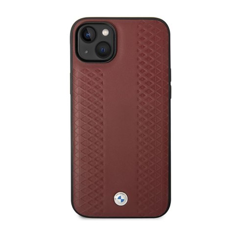 BMW Leather Diamond Pattern - Etui iPhone 14 (burgundowy) BMW Leather Diamond Pattern - Etui iPhone 14 (burgundowy)