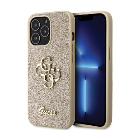 Guess Glitter Script Big 4G - Etui iPhone 13 Pro (złoty) Guess Glitter Script Big 4G - Etui iPhone 13 Pro (złoty)