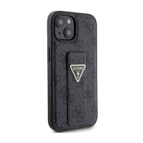 Guess Grip Stand 4G Triangle Strass Logo - Etui iPhone 15 (czarny) Guess Grip Stand 4G Triangle Strass Logo - Etui iPhone 15 (czarny)