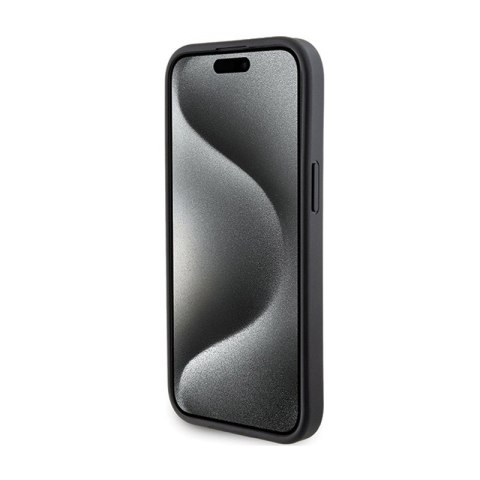 Guess Grip Stand 4G Triangle Strass Logo - Etui iPhone 15 (czarny) Guess Grip Stand 4G Triangle Strass Logo - Etui iPhone 15 (czarny)