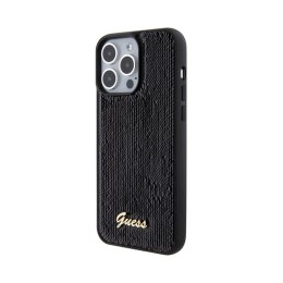 Guess Sequin Script Metal - Etui iPhone 15 Pro Max (czarny)