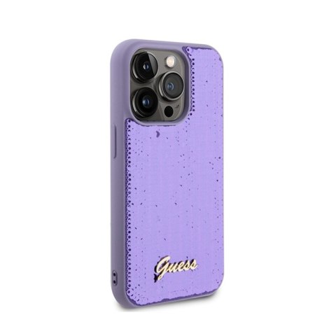 Guess Sequin Script Metal - Etui iPhone 15 Pro Max (fioletowy) Guess Sequin Script Metal - Etui iPhone 15 Pro Max (fioletowy)