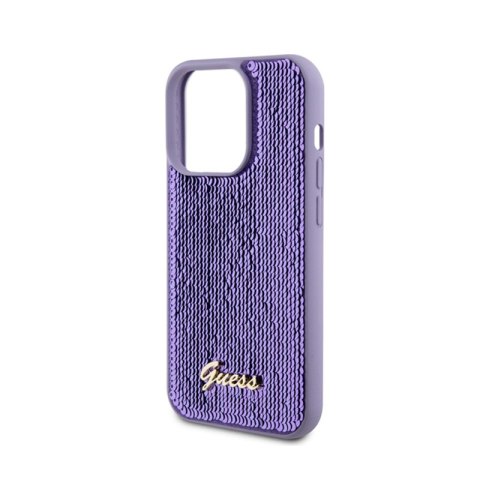 Guess Sequin Script Metal - Etui iPhone 15 Pro (fioletowy) Guess Sequin Script Metal - Etui iPhone 15 Pro (fioletowy)