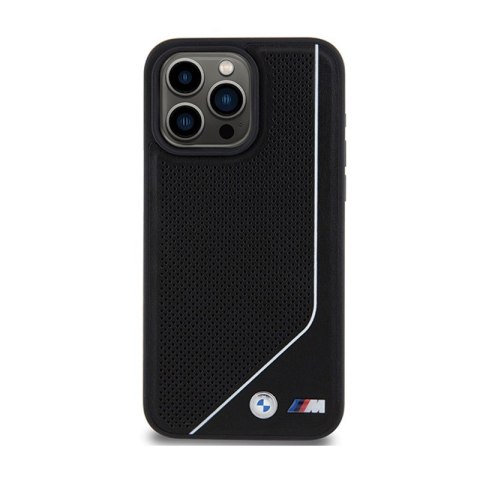 BMW Perforated Twisted Line MagSafe - Etui iPhone 15 Pro (czarny) BMW Perforated Twisted Line MagSafe - Etui iPhone 15 Pro (czarny)