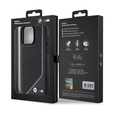 BMW Perforated Twisted Line MagSafe - Etui iPhone 15 Pro (czarny) BMW Perforated Twisted Line MagSafe - Etui iPhone 15 Pro (czarny)