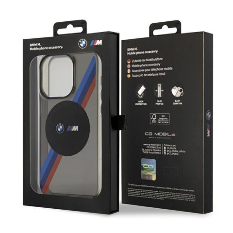 BMW Tricolor Stripes MagSafe - Etui iPhone 14 Pro (Szary) BMW Tricolor Stripes MagSafe - Etui iPhone 14 Pro (Szary)