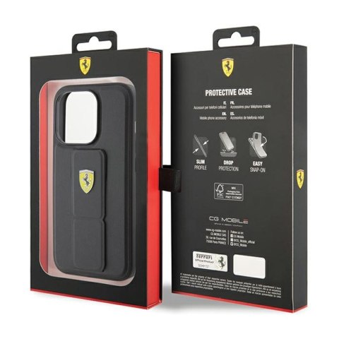 Ferrari Grip Stand Metal Logo - Etui iPhone 15 Pro Max (czarny) Ferrari Grip Stand Metal Logo - Etui iPhone 15 Pro Max (czarny)