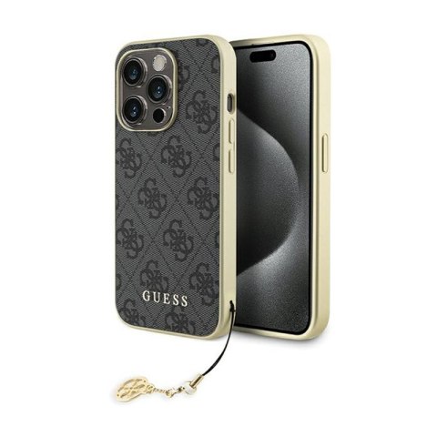 Guess 4G Charms Collection - Etui iPhone 15 Pro (szary) Guess 4G Charms Collection - Etui iPhone 15 Pro (szary)