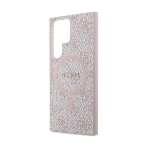 Guess 4G Collection Leather Metal Logo MagSafe - Etui Samsung Galaxy S24 Ultra (różowy) Guess 4G Collection Leather Metal Logo MagSafe - Etui Samsung Galaxy S24 Ultra (różowy)