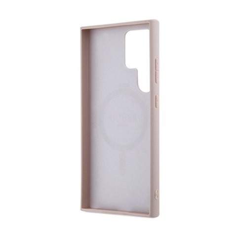 Guess 4G Collection Leather Metal Logo MagSafe - Etui Samsung Galaxy S24 Ultra (różowy) Guess 4G Collection Leather Metal Logo MagSafe - Etui Samsung Galaxy S24 Ultra (różowy)