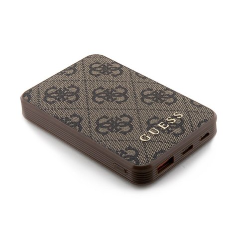 Guess 4G Leather Metal Logo - Power Bank 5000 mAh 15W (brązowy) Guess 4G Leather Metal Logo - Power Bank 5000 mAh 15W (brązowy)
