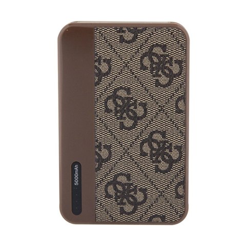 Guess 4G Leather Metal Logo - Power Bank 5000 mAh 15W (brązowy) Guess 4G Leather Metal Logo - Power Bank 5000 mAh 15W (brązowy)