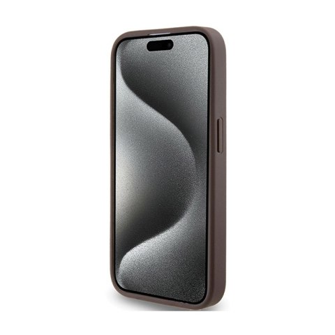 Guess 4G Metal Gold Logo - Etui iPhone 15 Pro (brązowy) Guess 4G Metal Gold Logo - Etui iPhone 15 Pro (brązowy)