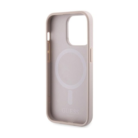 Guess 4G Printed Stripes MagSafe - Etui iPhone 15 Pro (różowy) Guess 4G Printed Stripes MagSafe - Etui iPhone 15 Pro (różowy)