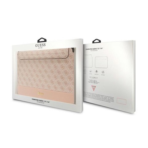 Guess 4G Stripe Metal Logo Computer Sleeve - Etui na notebooka 14" (Różowy) Guess 4G Stripe Metal Logo Computer Sleeve - Etui na notebooka 14" (Różowy)