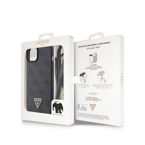 Guess Crossbody 4G Metal Logo - Etui iPhone 15 Plus (czarny) Guess Crossbody 4G Metal Logo - Etui iPhone 15 Plus (czarny)