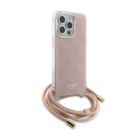 Guess Crossbody Cord 4G Print - Etui iPhone 15 Pro (różowy) Guess Crossbody Cord 4G Print - Etui iPhone 15 Pro (różowy)