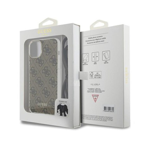 Guess Crossbody Cord 4G Print - Etui iPhone 15 (brązowy) Guess Crossbody Cord 4G Print - Etui iPhone 15 (brązowy)
