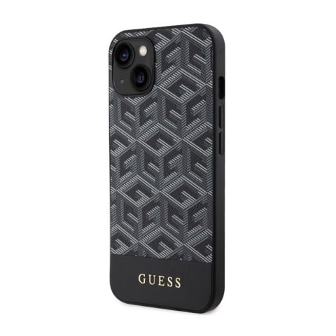 Guess GCube Stripes MagSafe - Etui iPhone 14 (Czarny) Guess GCube Stripes MagSafe - Etui iPhone 14 (Czarny)