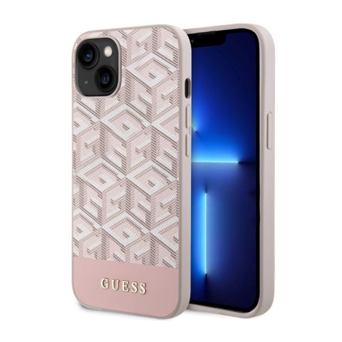 Guess GCube Stripes MagSafe - Etui iPhone 14 Plus (Różowy) Guess GCube Stripes MagSafe - Etui iPhone 14 Plus (Różowy)