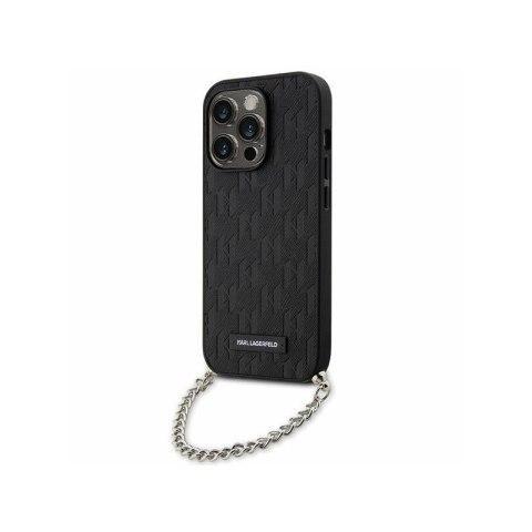 Karl Lagerfeld Saffiano Monogram Chain - Etui iPhone 14 Pro Max (Czarny) Karl Lagerfeld Saffiano Monogram Chain - Etui iPhone 14 Pro Max (Czarny)