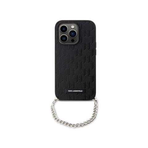 Karl Lagerfeld Saffiano Monogram Chain - Etui iPhone 14 Pro Max (Czarny) Karl Lagerfeld Saffiano Monogram Chain - Etui iPhone 14 Pro Max (Czarny)