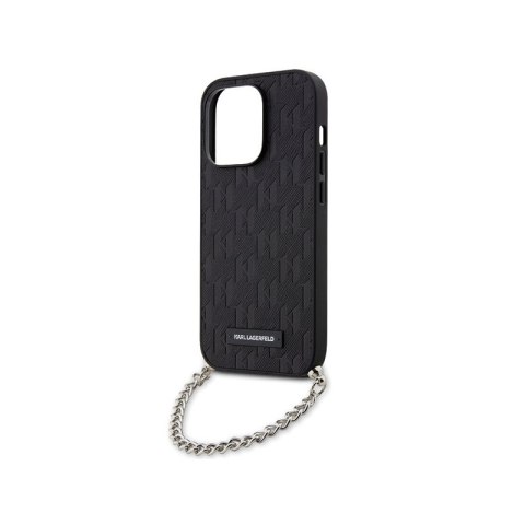 Karl Lagerfeld Saffiano Monogram Chain - Etui iPhone 14 Pro Max (Czarny) Karl Lagerfeld Saffiano Monogram Chain - Etui iPhone 14 Pro Max (Czarny)
