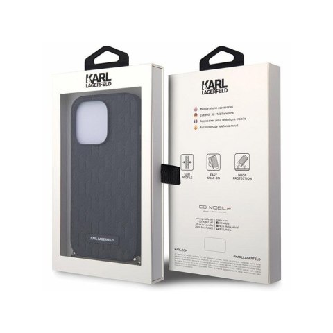 Karl Lagerfeld Saffiano Monogram Chain - Etui iPhone 14 Pro Max (Czarny) Karl Lagerfeld Saffiano Monogram Chain - Etui iPhone 14 Pro Max (Czarny)