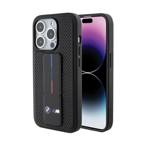 BMW Grip Stand Smooth & Perforated - Etui iPhone 15 Pro Max (czarny) BMW Grip Stand Smooth & Perforated - Etui iPhone 15 Pro Max (czarny)