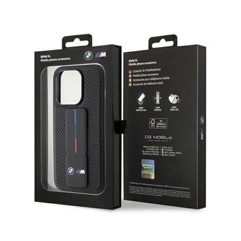 BMW Grip Stand Smooth & Perforated - Etui iPhone 15 Pro Max (czarny) BMW Grip Stand Smooth & Perforated - Etui iPhone 15 Pro Max (czarny)
