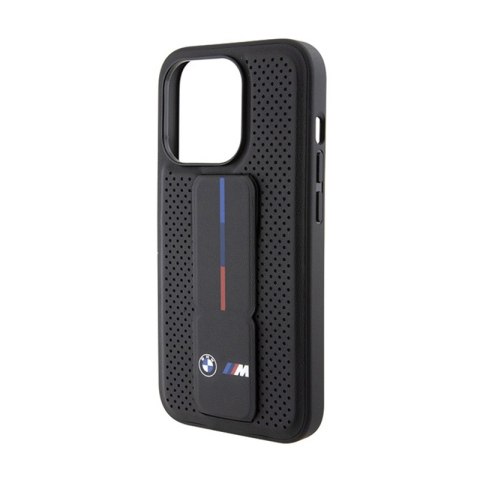 BMW Grip Stand Smooth & Perforated - Etui iPhone 15 Pro (czarny) BMW Grip Stand Smooth & Perforated - Etui iPhone 15 Pro (czarny)