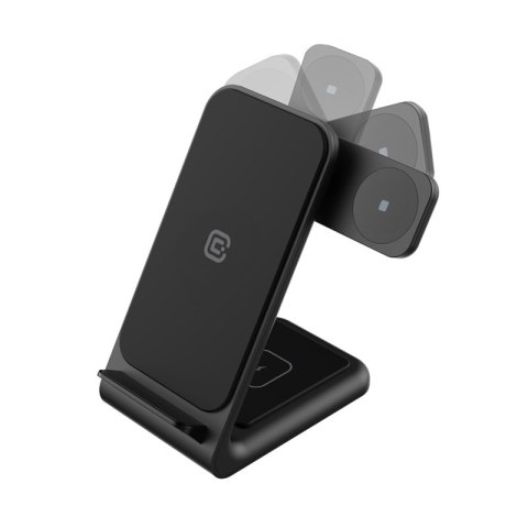 Crong PowerSpot Pivot Stand - Ładowarka bezprzewodowa 3w1 do iPhone, Samsung & Android, Galaxy Watch i słuchawek TWS (czarny) Crong PowerSpot Pivot Stand - Ładowarka bezprzewodowa 3w1 do iPhone, Samsung & Android, Galaxy Watch i słuchawek TWS (czarny)