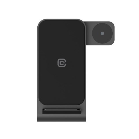 Crong PowerSpot Pivot Stand - Ładowarka bezprzewodowa 3w1 do iPhone, Samsung & Android, Galaxy Watch i słuchawek TWS (czarny) Crong PowerSpot Pivot Stand - Ładowarka bezprzewodowa 3w1 do iPhone, Samsung & Android, Galaxy Watch i słuchawek TWS (czarny)